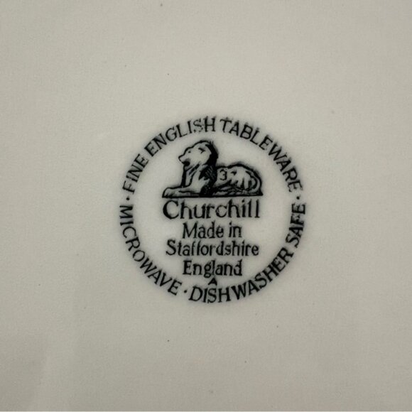 Vintage 1950s CHURCHILL Blue Willow Platter Gravy Boat Set Made in England - Picture 15 of 15